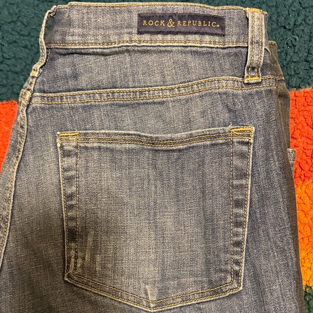 Rock & Republic Women's Blue Straight Leg Jeans